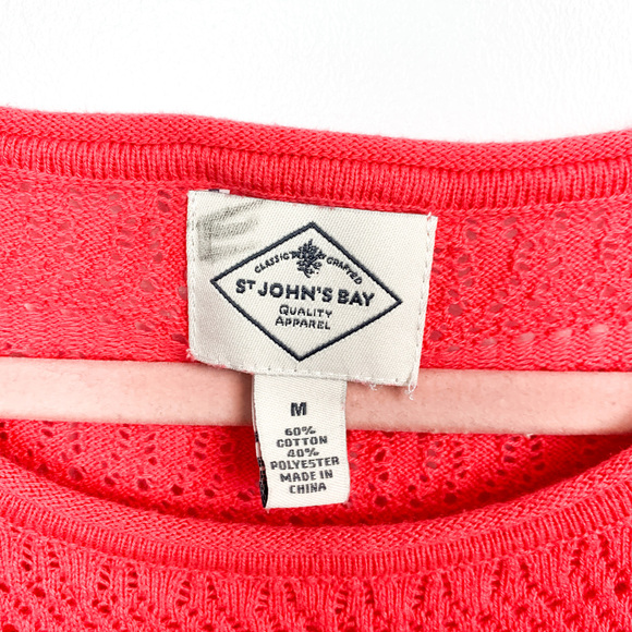 St. John's Bay Long Sleeve Hot Pink Knit Sweater - Picture 8 of 8